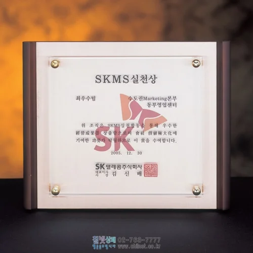 크리스탈 동판 상패 B6C2161